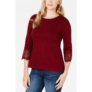 Charter Club Cotton Lace-Trim Top